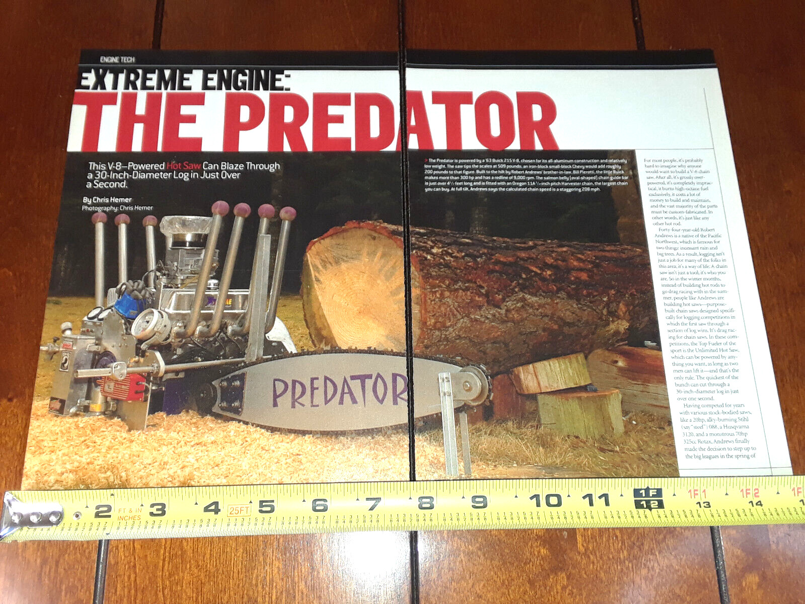 PREDATOR V8 POWERED CHAINSAW ORIGINAL 2008 ARTICLE PREDATOR V8 POWERED CHAINSAW ORIGINAL 2008 ARTICLE