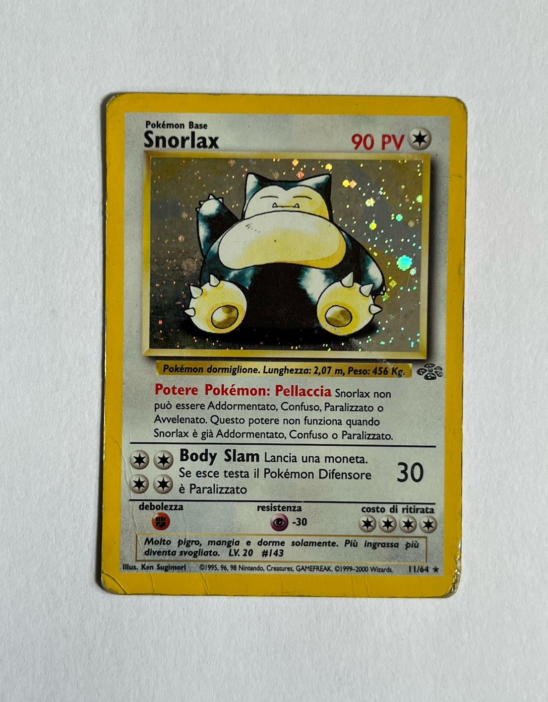 Wizards of the Coast Pokemon Snorlax Jungle Set 11/64 Ita Holographic 1999