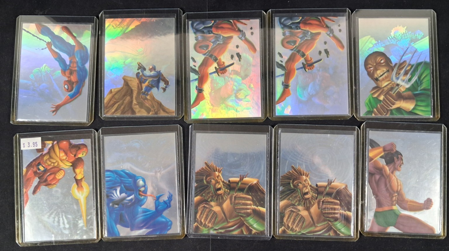 1995 Flair Marvel Annual Holoblast Cards Lot of 10 with Spider-Man - S21-LK