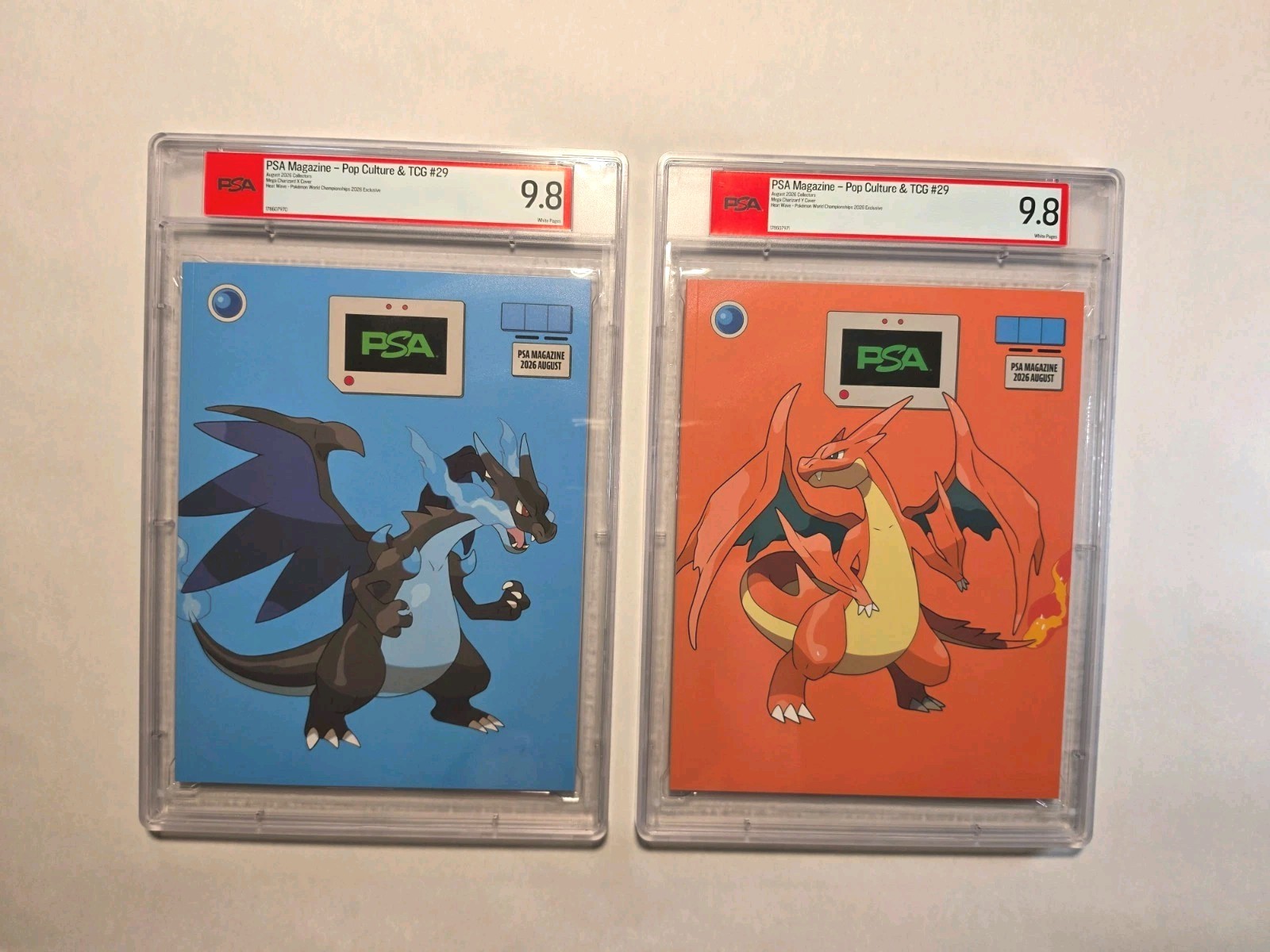 PSA 9.8 SET - MEGA CHARIZARD X & Y HEAT WAVE - 2026 POKÉMON WORLD CHAMPIONSHIP