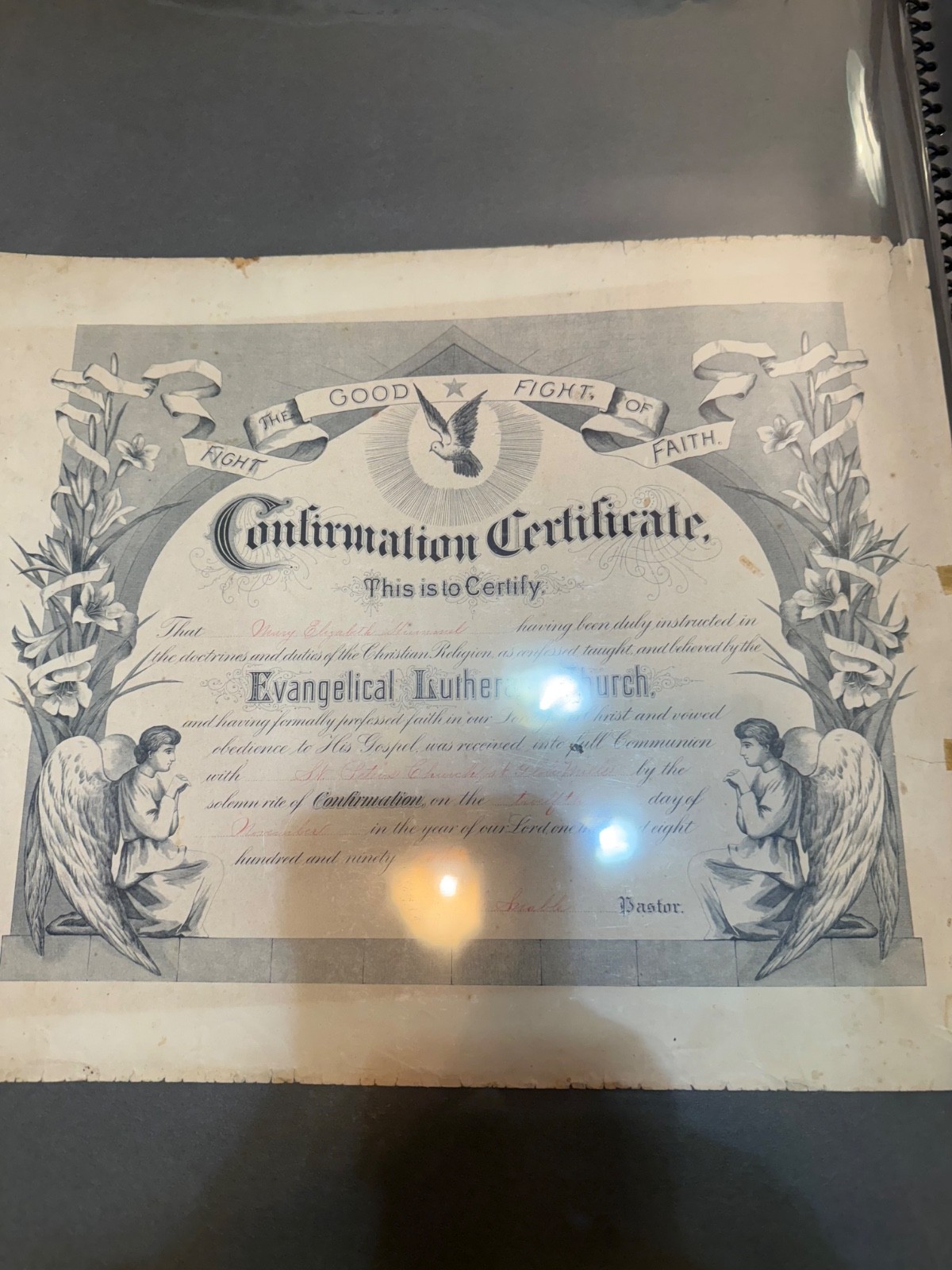 Antique Original 1890 PA Confirmation Certificate ESTATE SALE-make an offer Antique Original 1890 PA Confirmation Certificate ESTATE SALE-make an offer