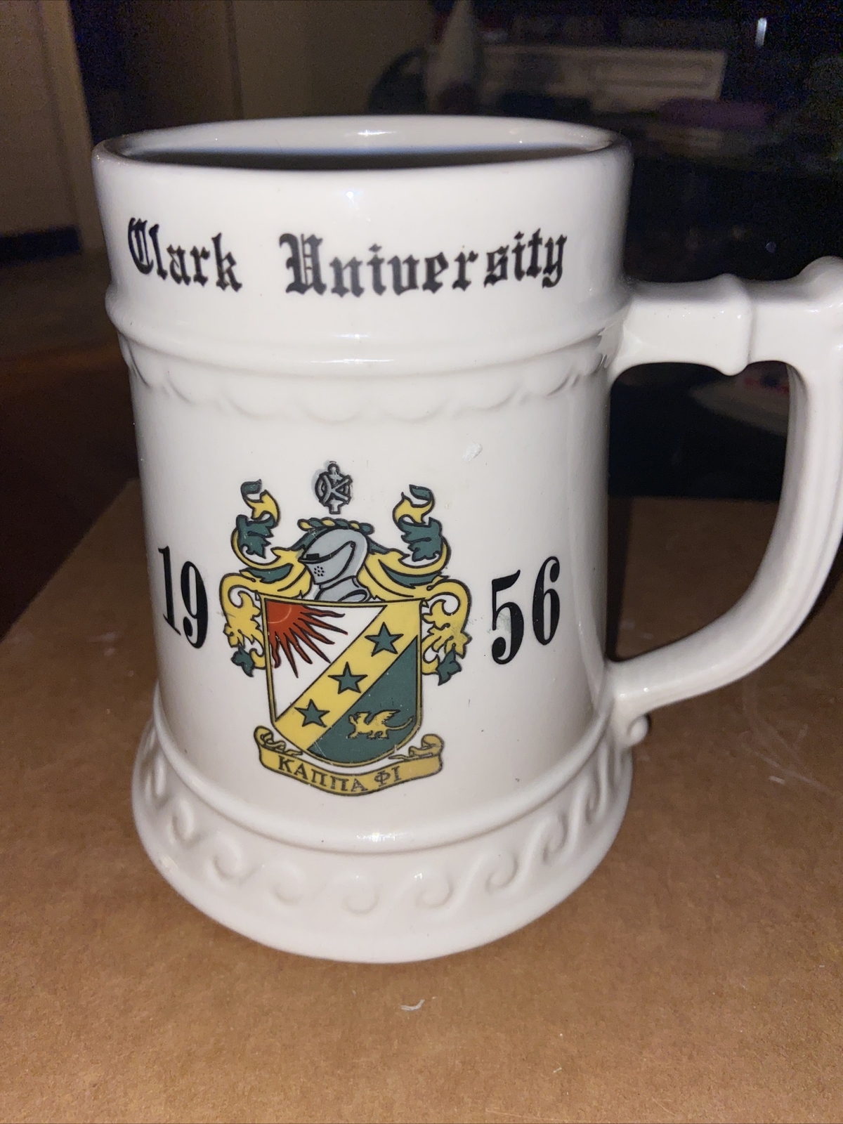 BALFOUR CERAMIC Stein Tankard 1956 Clark University Dave As American as U can be BALFOUR CERAMIC Stein Tankard 1956 Clark University Dave As American as U can be