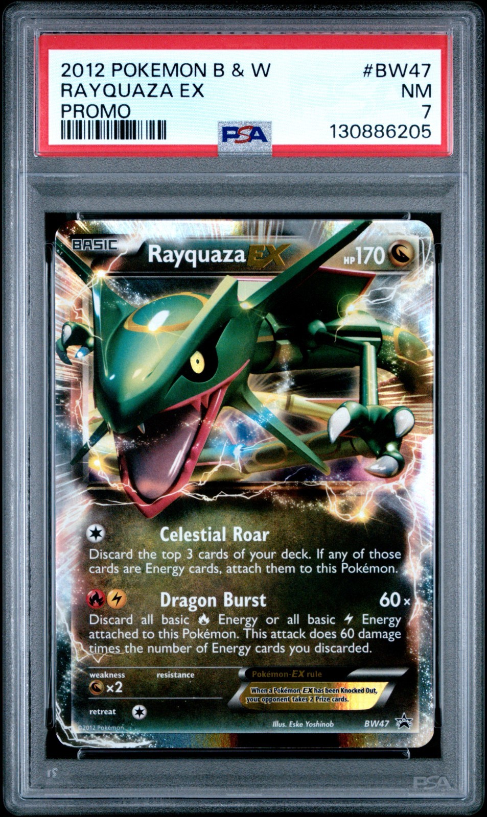 Pokemon Card Rayquaza EX Black and White Promo BW47 PSA 7