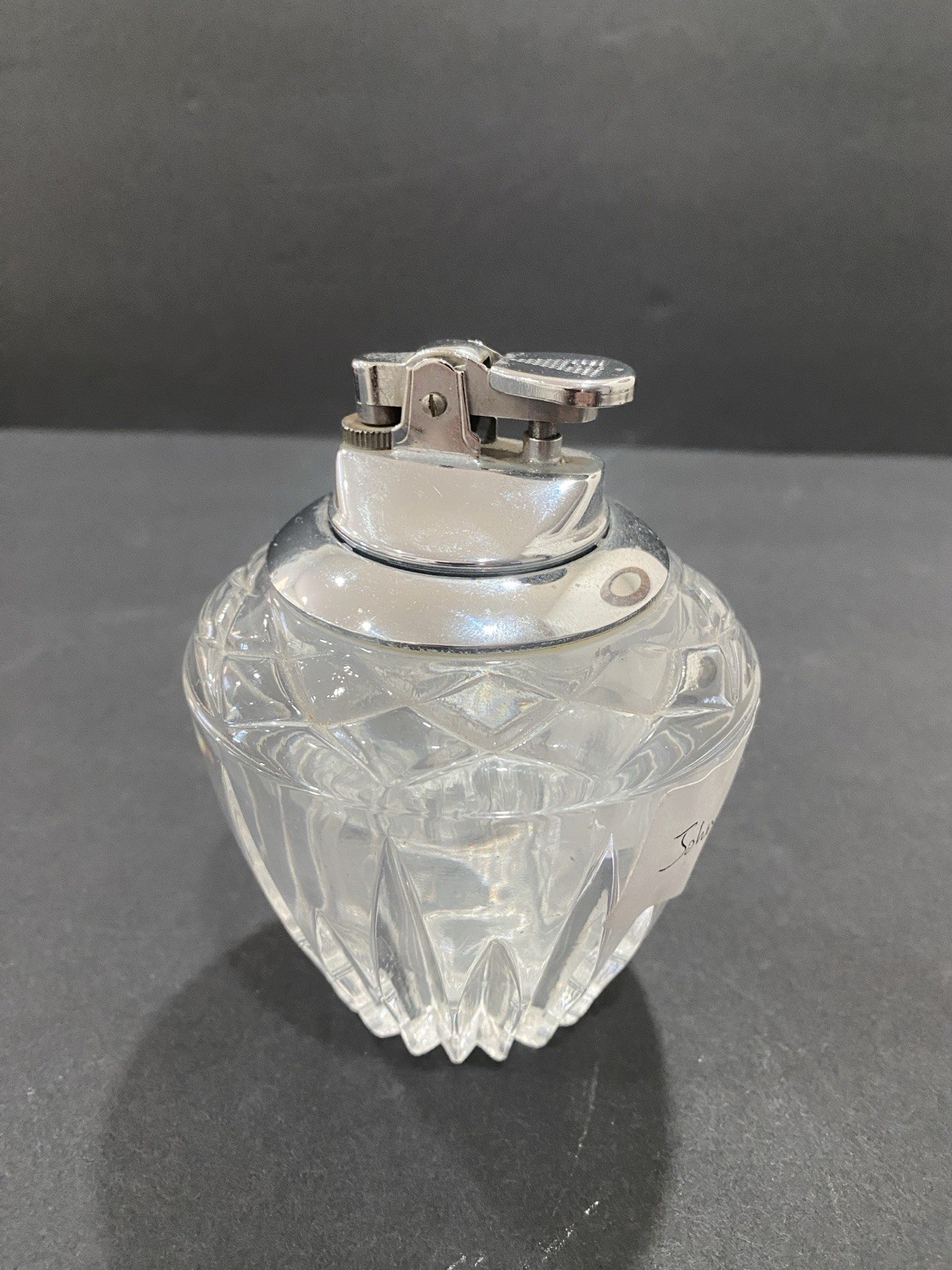 Vintage Mid-Century Cut Crystal Butane Table Lighter Made In Japan Vintage Mid-Century Cut Crystal Butane Table Lighter Made In Japan