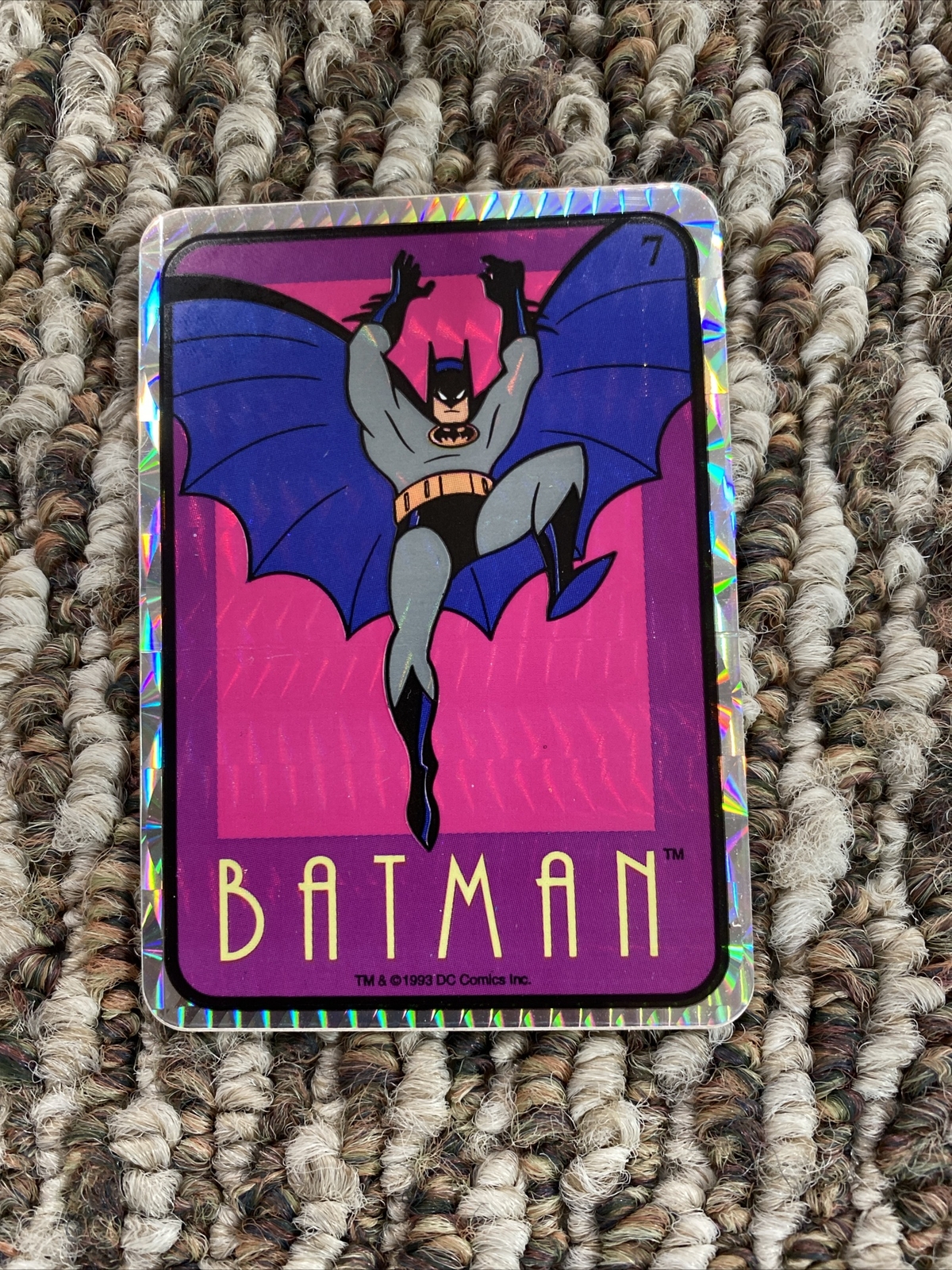 1992 Batman The Animated Series Prism Sticker BATMAN Vintage Vending Machine #7 1992 Batman The Animated Series Prism Sticker BATMAN Vintage Vending Machine #7