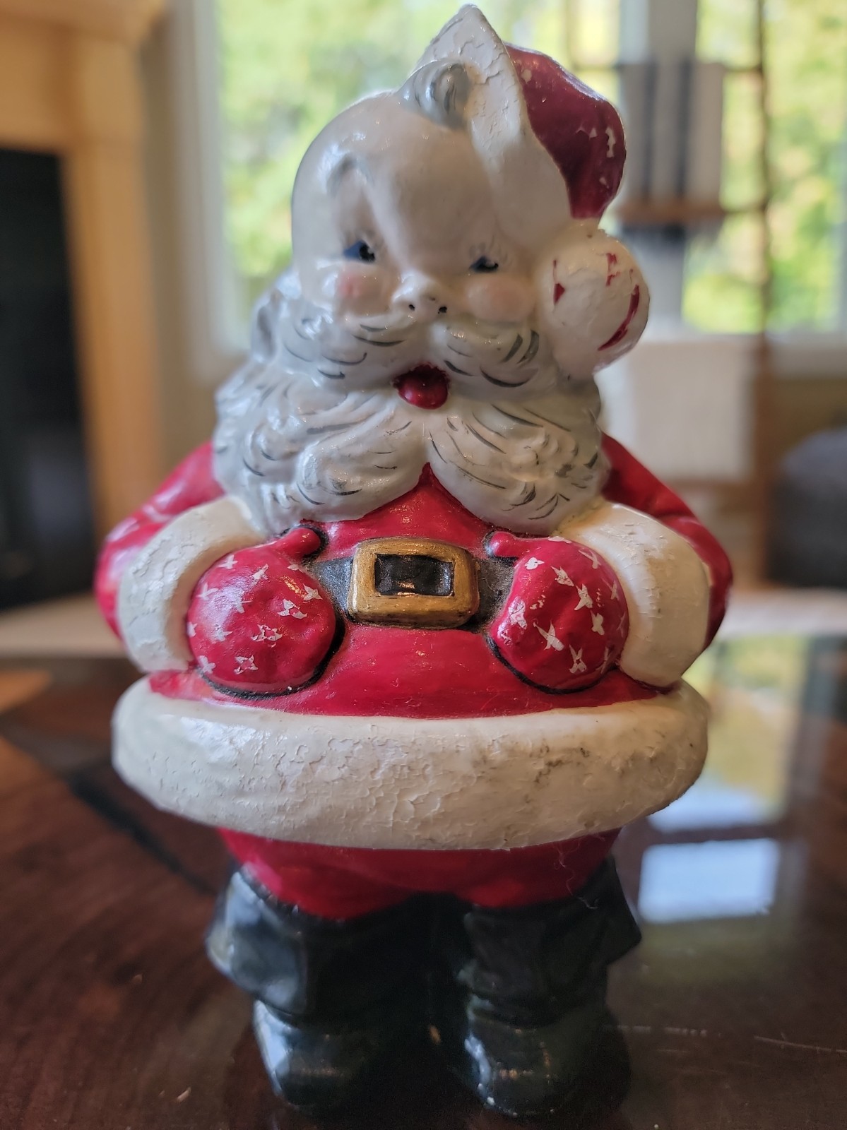 Vintage Chalkware Santa Figurine 6.5\