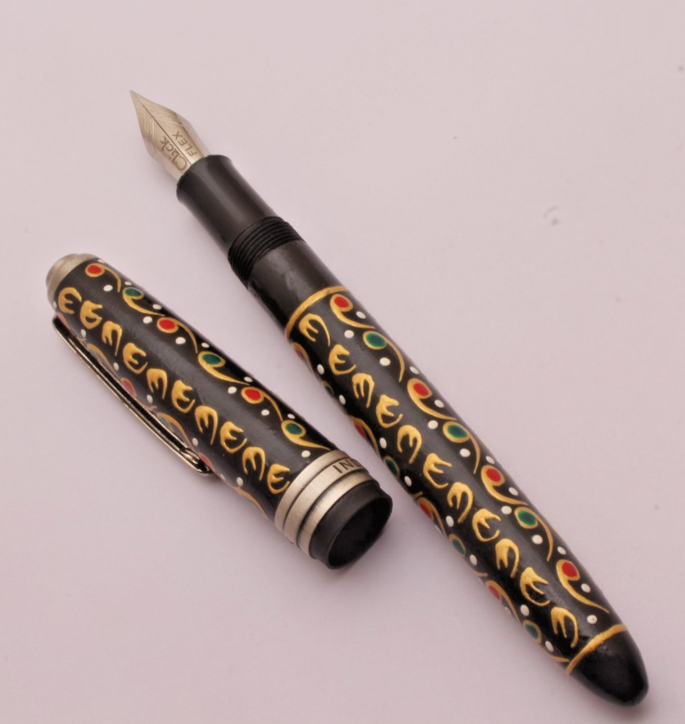 Beautiful Handmade Art Made On Ebonite Body Fountain Pen EXTREMELY RARE Beautiful Handmade Art Made On Ebonite Body Fountain Pen EXTREMELY RARE