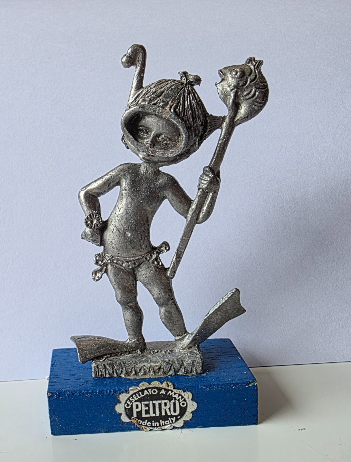 Vintage 1970s 1980s Italian Peltro Pewter Miniature Figurines Children Sports