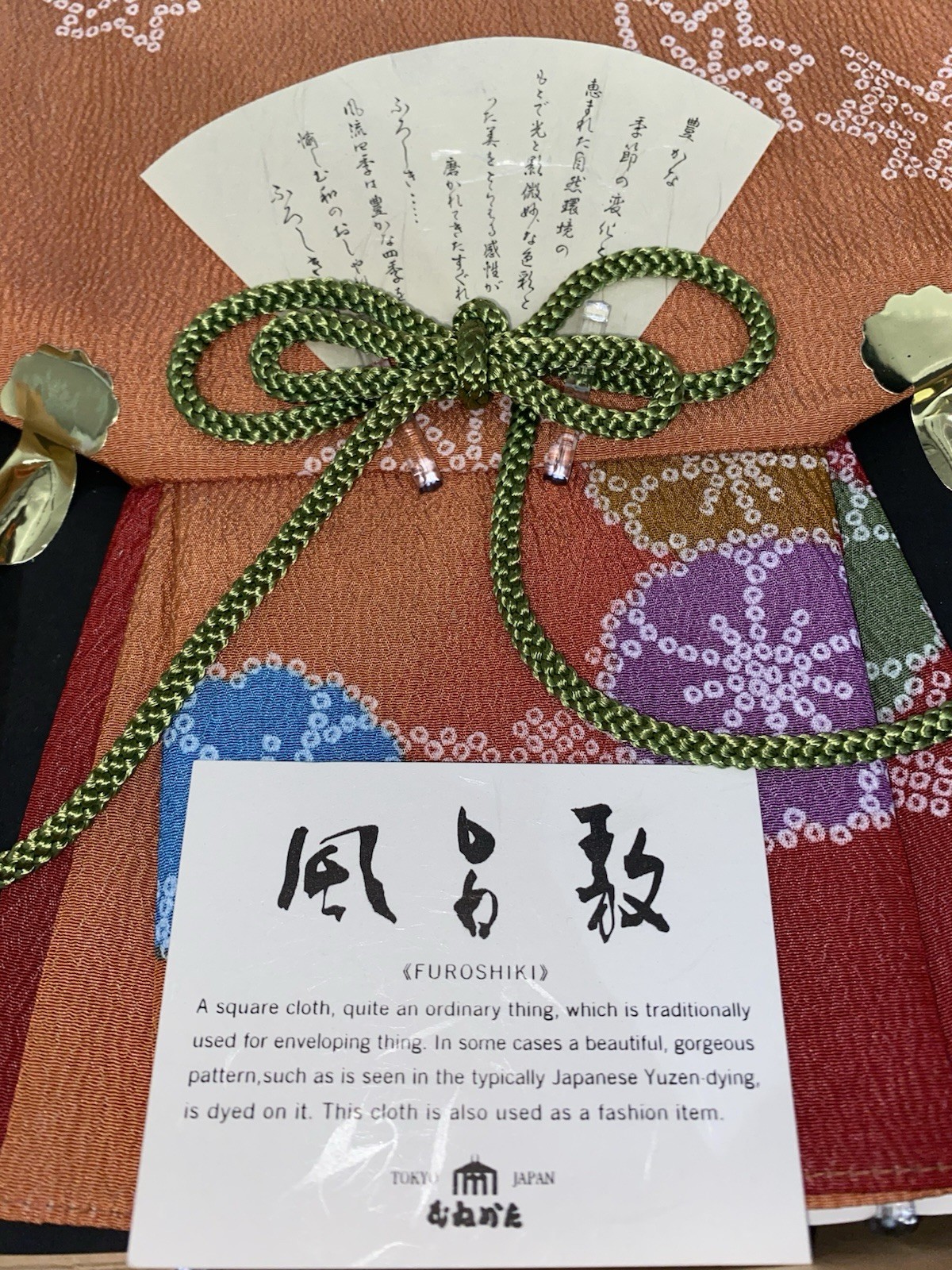 Vintage Japanese Furoshiki Wrapping Cloth Miniature Original Kimono Fold