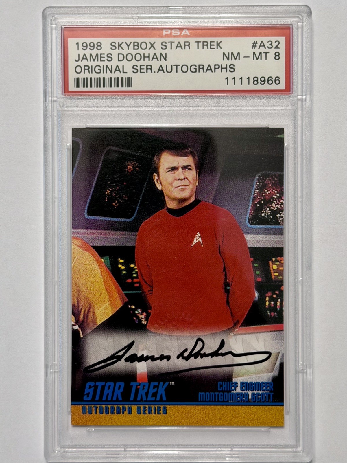 1998 Star Trek TOS James Doohan Scotty Auto Original Series Skybox Card PSA #A32