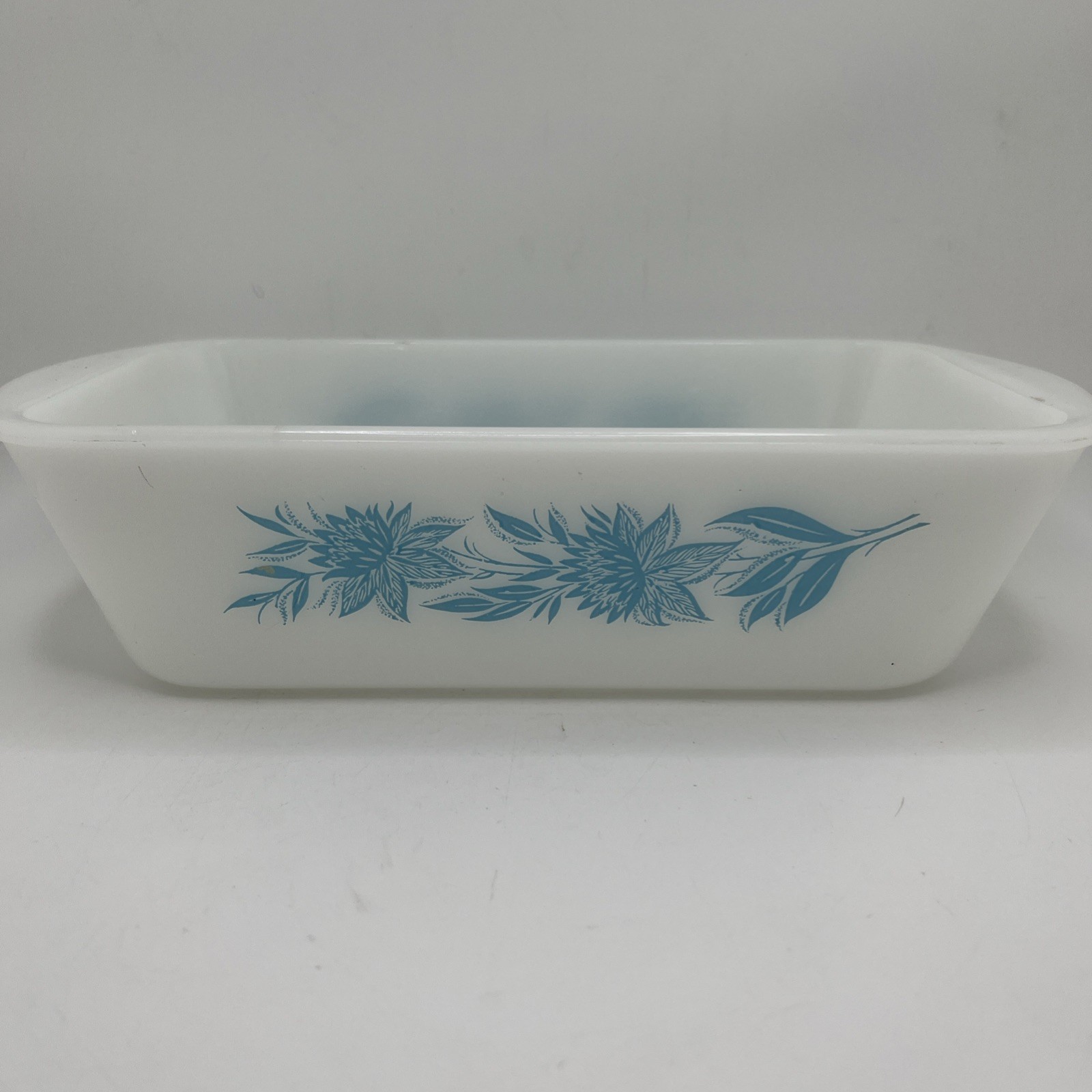 Vintage Glasbake Casserole Dish Loaf Pan Glass J522 Blue Flower Daisy Baking 10” Vintage Glasbake Casserole Dish Loaf Pan Glass J522 Blue Flower Daisy Baking 10”