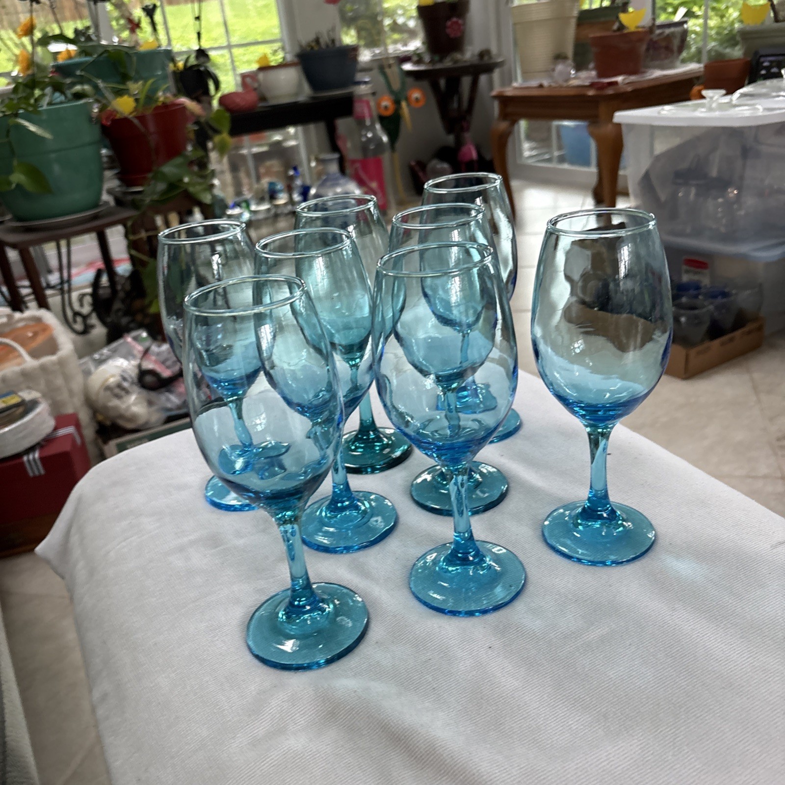 8-Cristar Rioja Blue Wine Glasses 13 Ounce Goblets 8-Cristar Rioja Blue Wine Glasses 13 Ounce Goblets