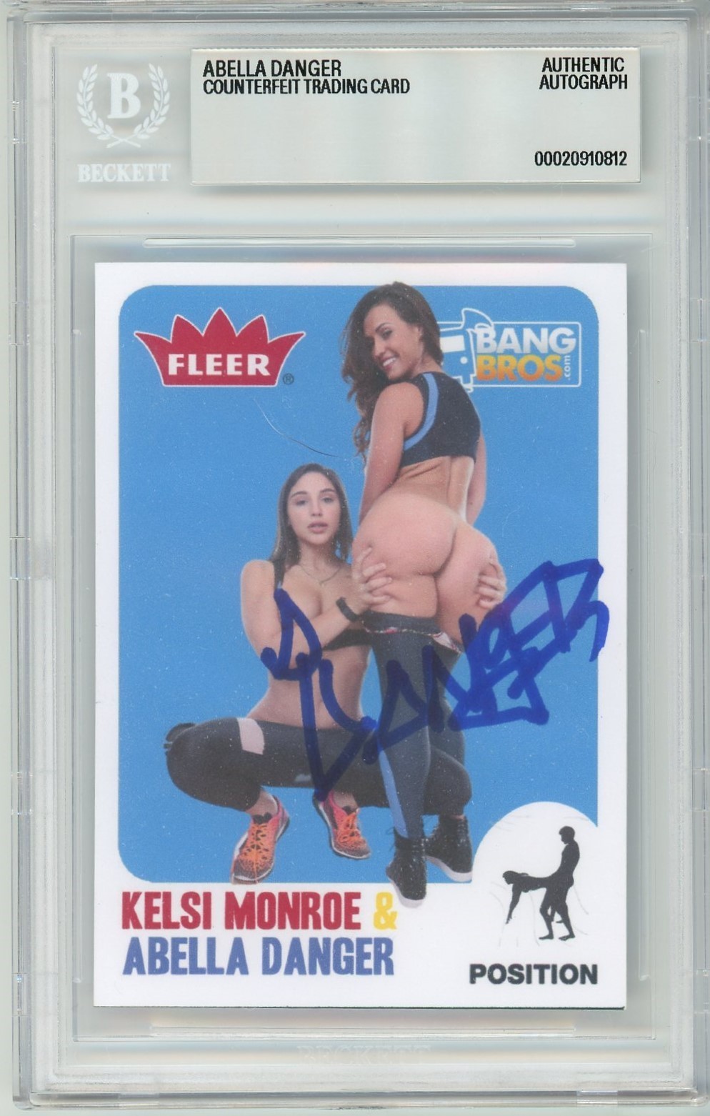 Abella Danger Bang Bros Fleer /500 Trading Card Autograph BAS Beckett Signed