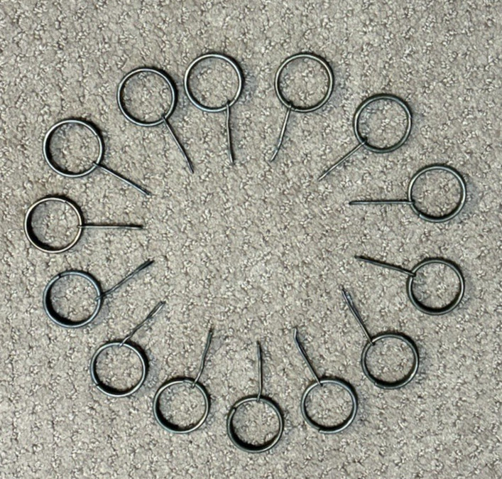 MILITARY PULL RINGS & PINS For BOONIE HAT, KEY RINGS ETC QTY. (14) ORIGINAL USGI