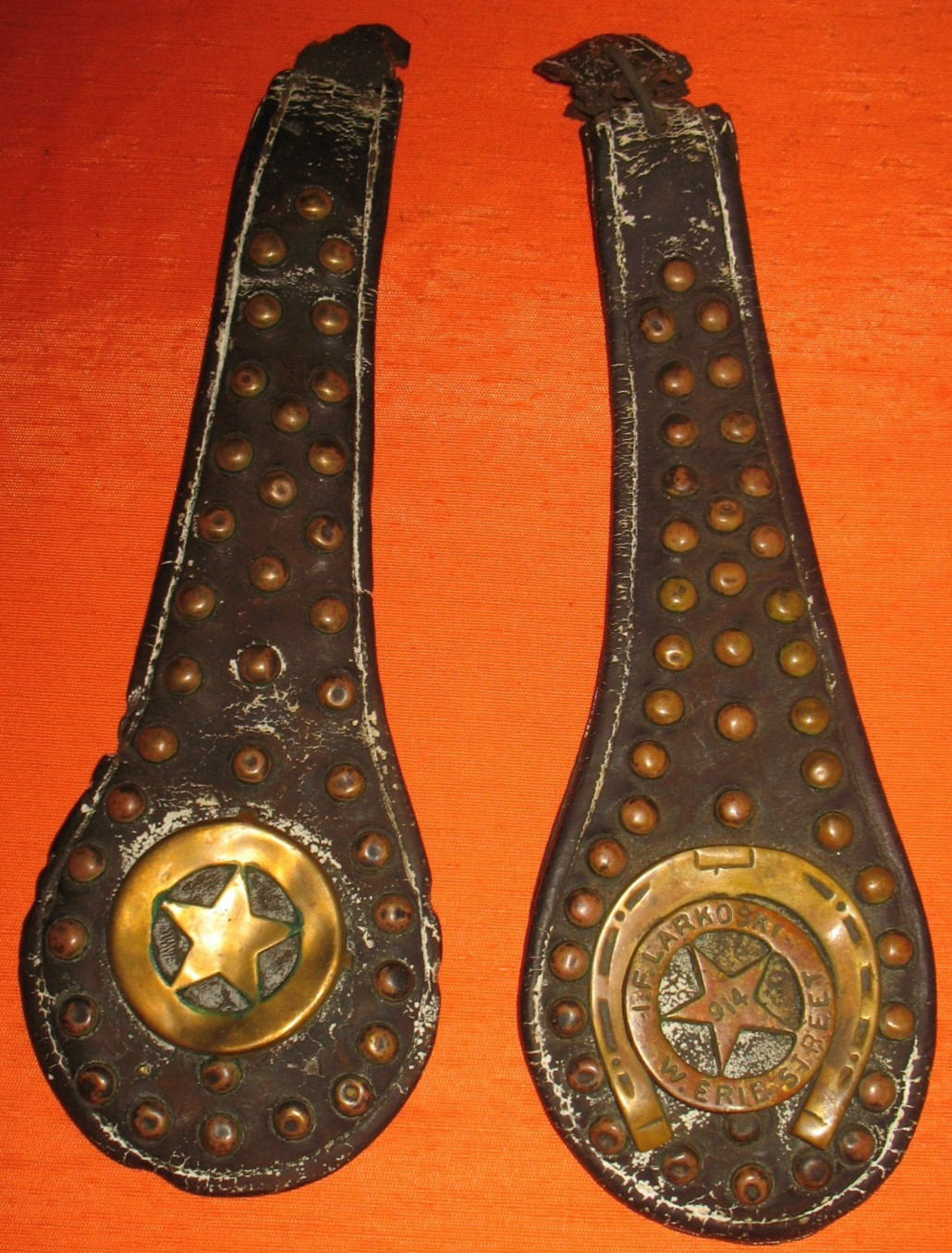 Late 1800s Equestrian Chicago Police Horse CPD Star #914 Stud Bridle Harness