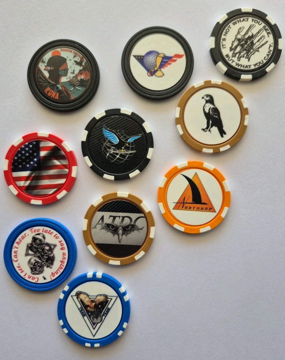 NORTHROP GRUMMAN TEAM ATDC SPECIAL PROGRAMS POKER CHIPS EMPLOYEE EXCLUSIVE B21