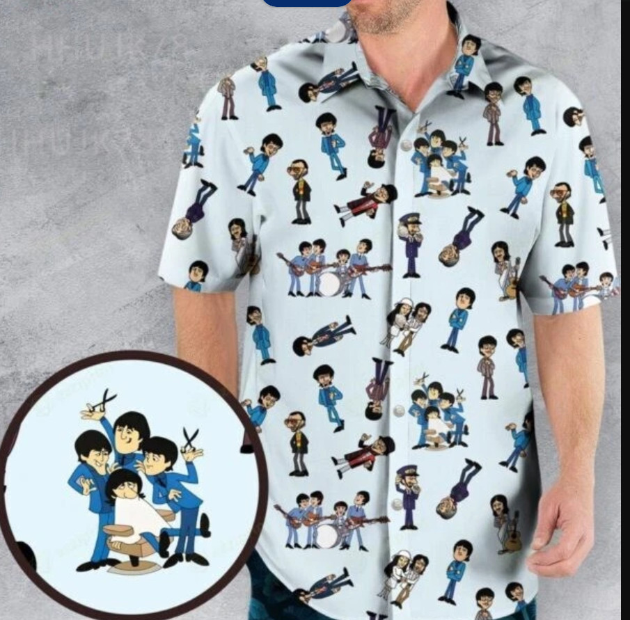 The Beatles Cartoon 70s Hawaiian Shirt, Best Music All size A676