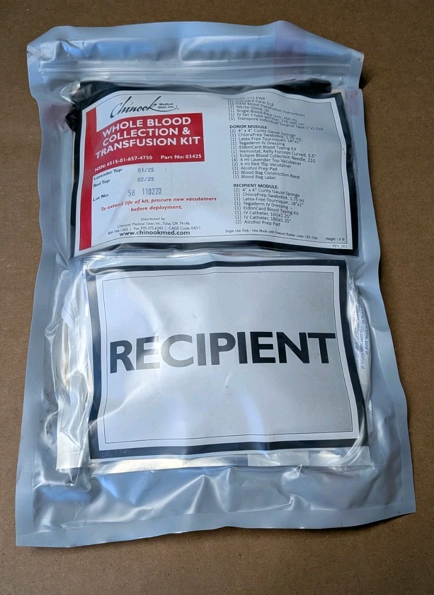 Chinook Medical Gear Whole Blood Collection & Transfusion Kit Chinook Medical Gear Whole Blood Collection & Transfusion Kit