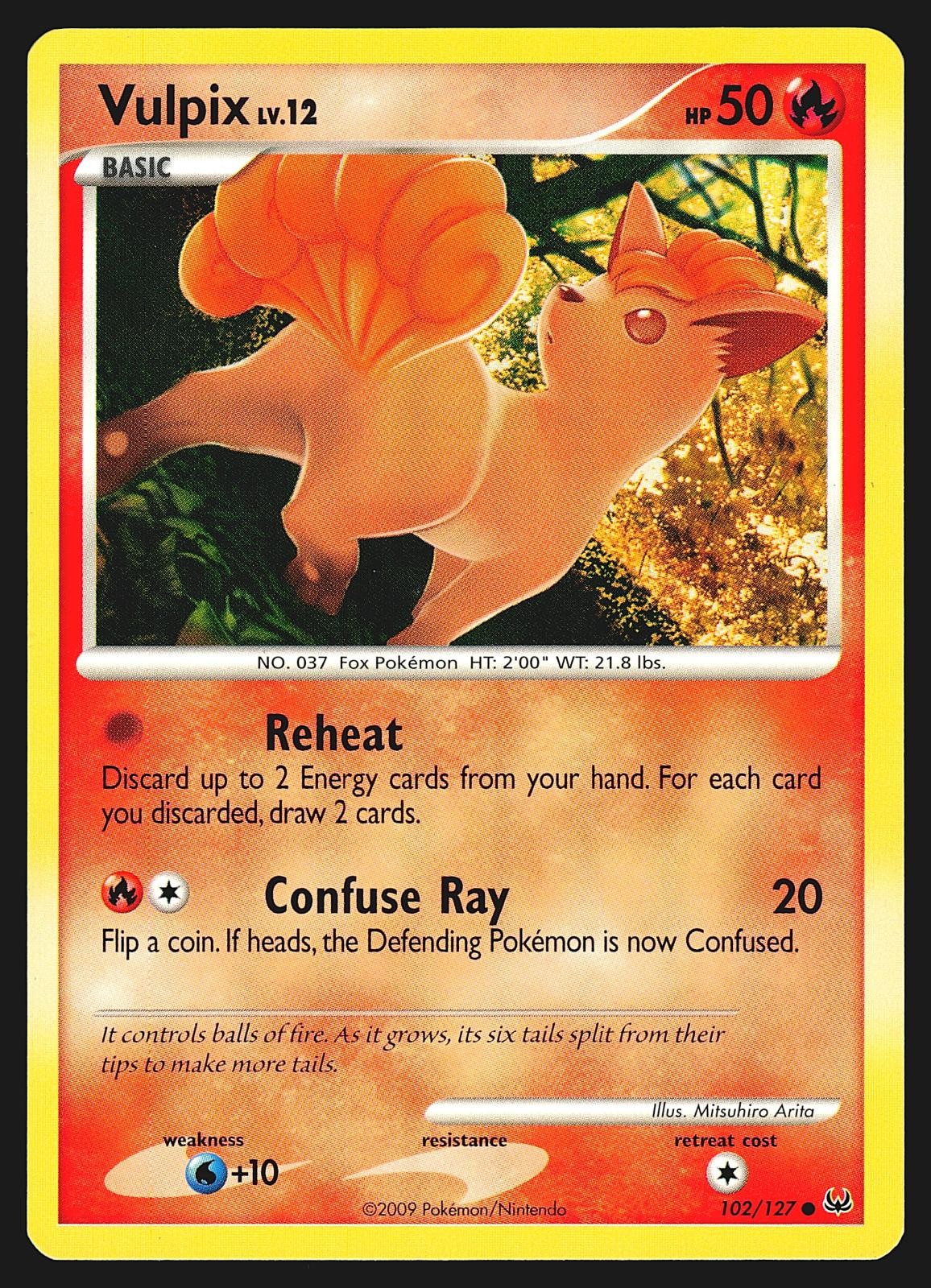 Vulpix 102/127 Pokemon Card - Platinum NM