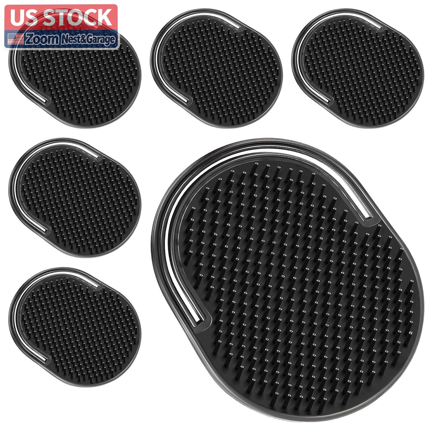 US Stock 6-Pack Palm Combs for Men, Massager Hair Brush Shower Pocket Grooming