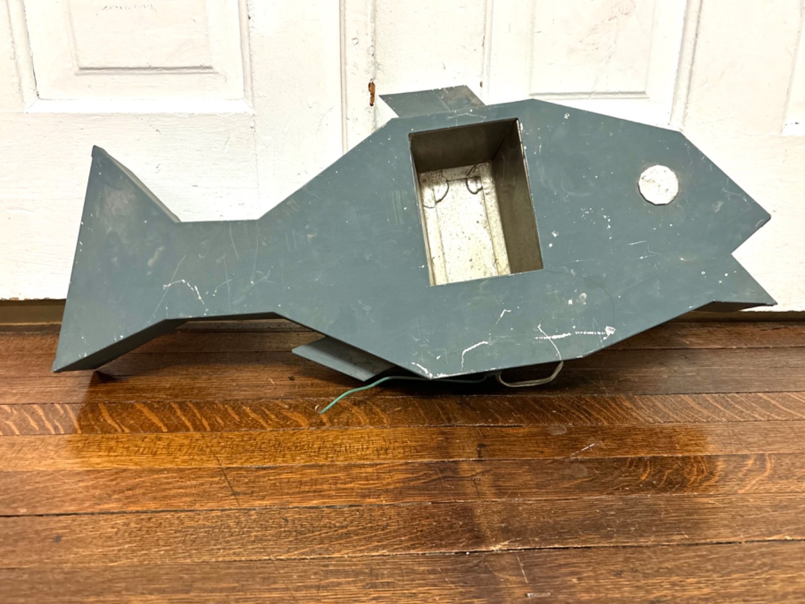 Vtg Fishing Folk Art Fish Sign Light Dock Boating Angler Bluegill Hunting