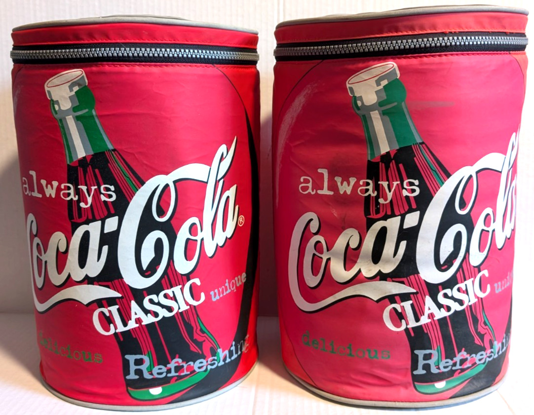 Vtg Coca Cola Soft Sided Cooler Ice Chest Insulated Zip Close 12 x 8\