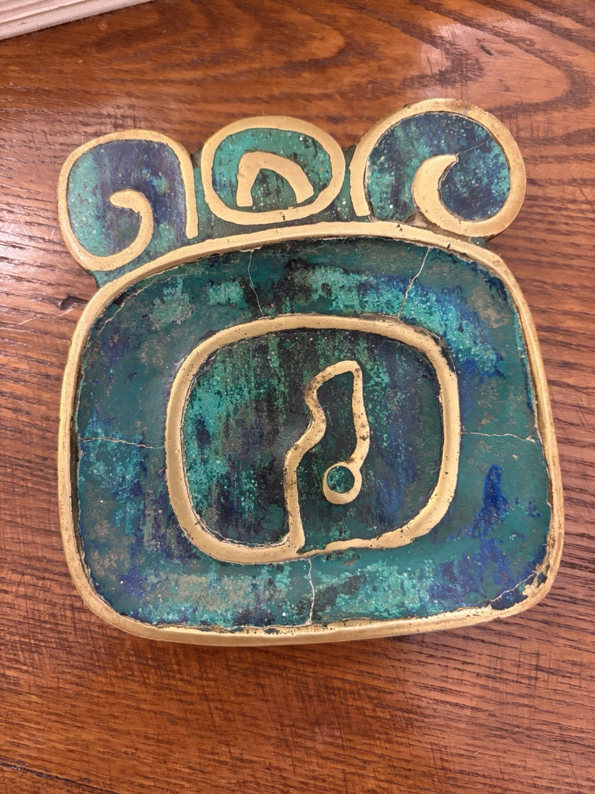 Pepe Mendoza Vintage Mid Century Modern MCM Brass green Ashtray Made In Mexico Pepe Mendoza Vintage Mid Century Modern MCM Brass green Ashtray Made In Mexico