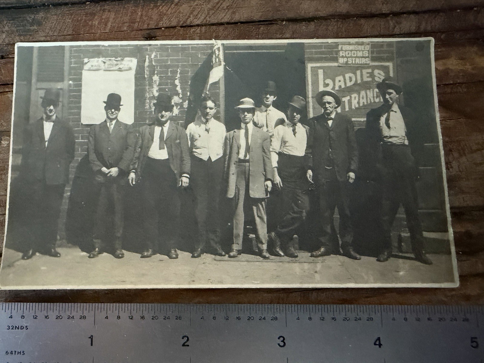c1905 Bellefontaine Ohio Saloon Ladies Entrance Furnished Rooms Antique Photo