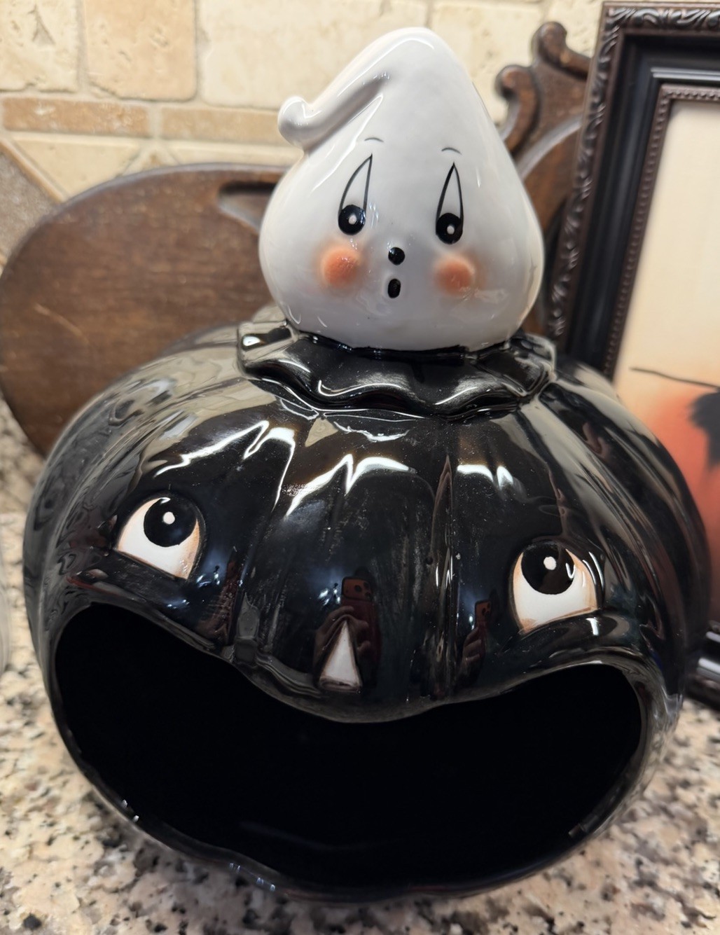 Very Rare Johanna Parker Black Ghost Pumpkin Big Mouth Bowl 2026 viral Halloween Very Rare Johanna Parker Black Ghost Pumpkin Big Mouth Bowl 2026 viral Halloween