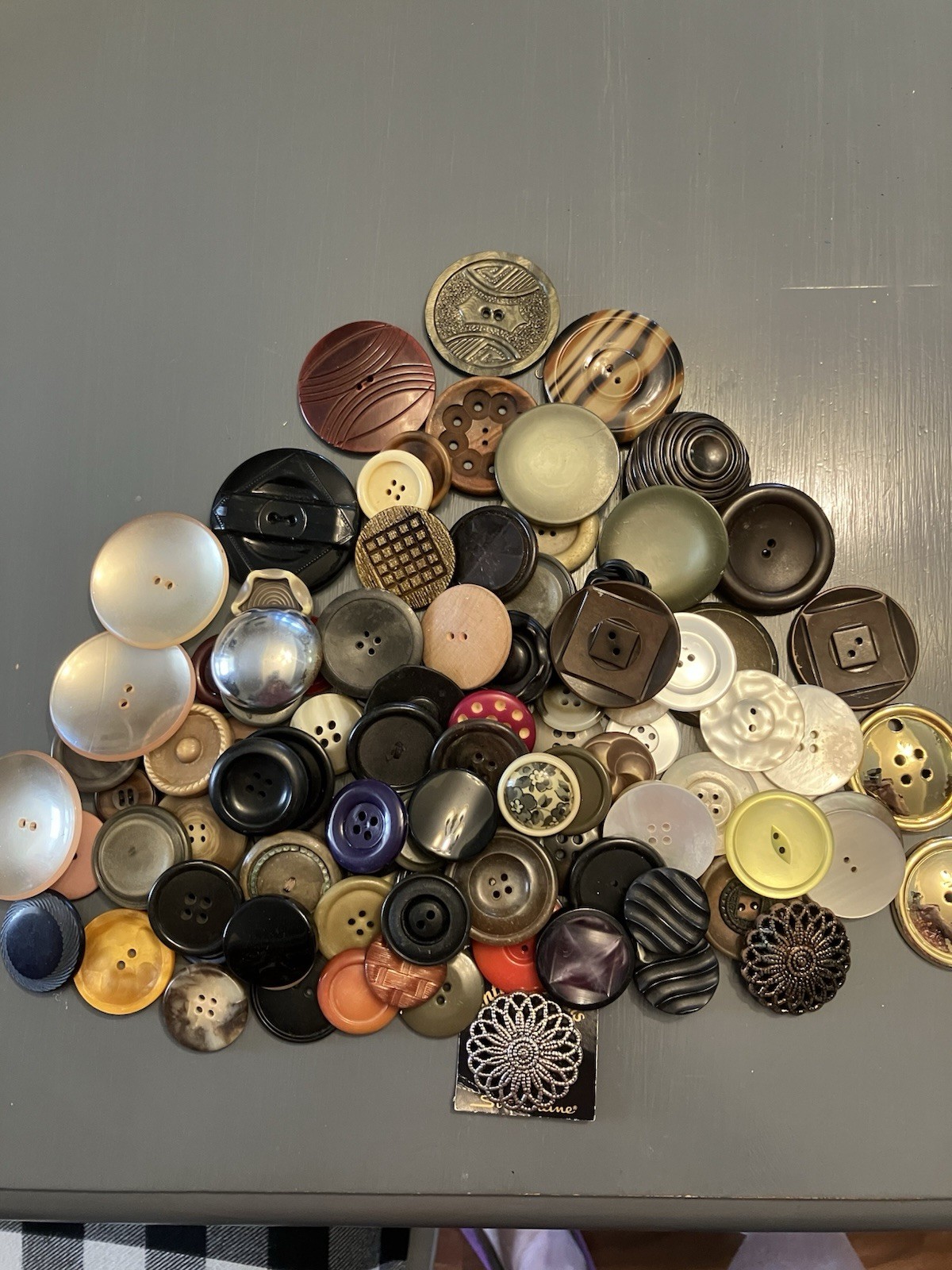 Buttons large Sized Misc Vintage MOP 1-2” Designer Metal SB12