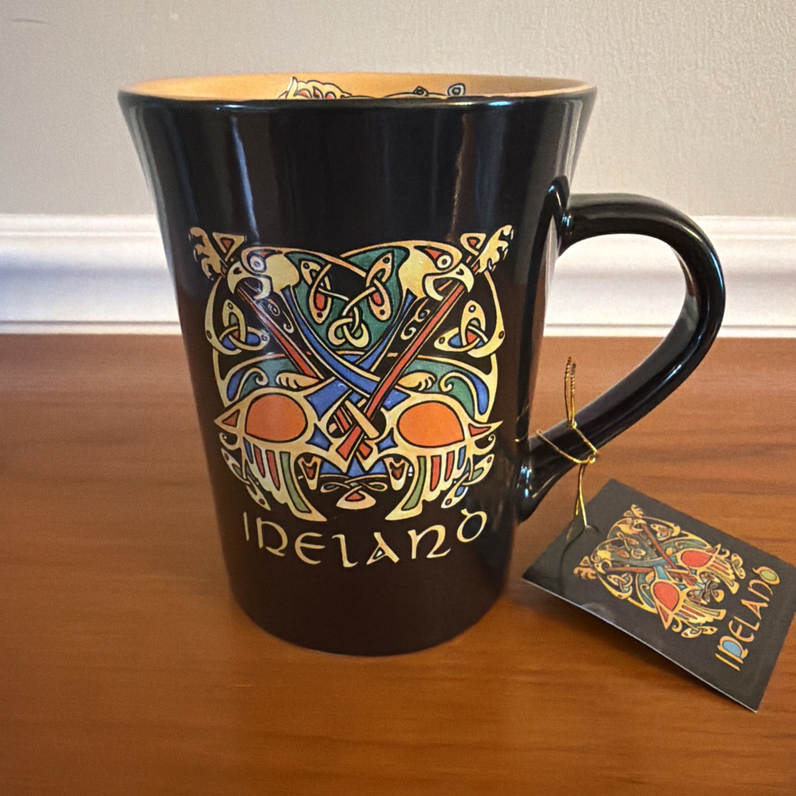 Allied Ireland Black Celtic Ceramic-Made Mug Irish New