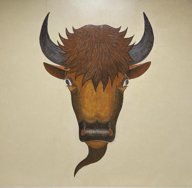 Photo:Stephen Mopope Bull's Head Mural 1900s Ceremonial Shields