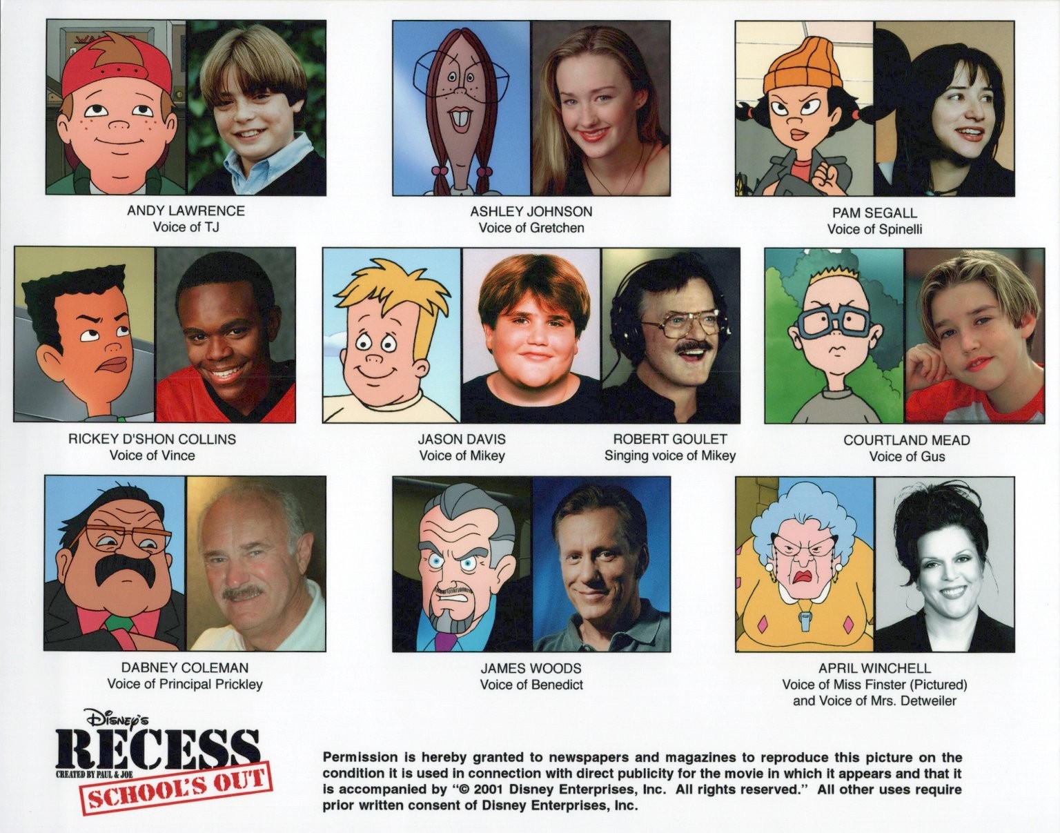 Recess School\'s Out Cast & Characters Photo 2001 Disney Promotional Print