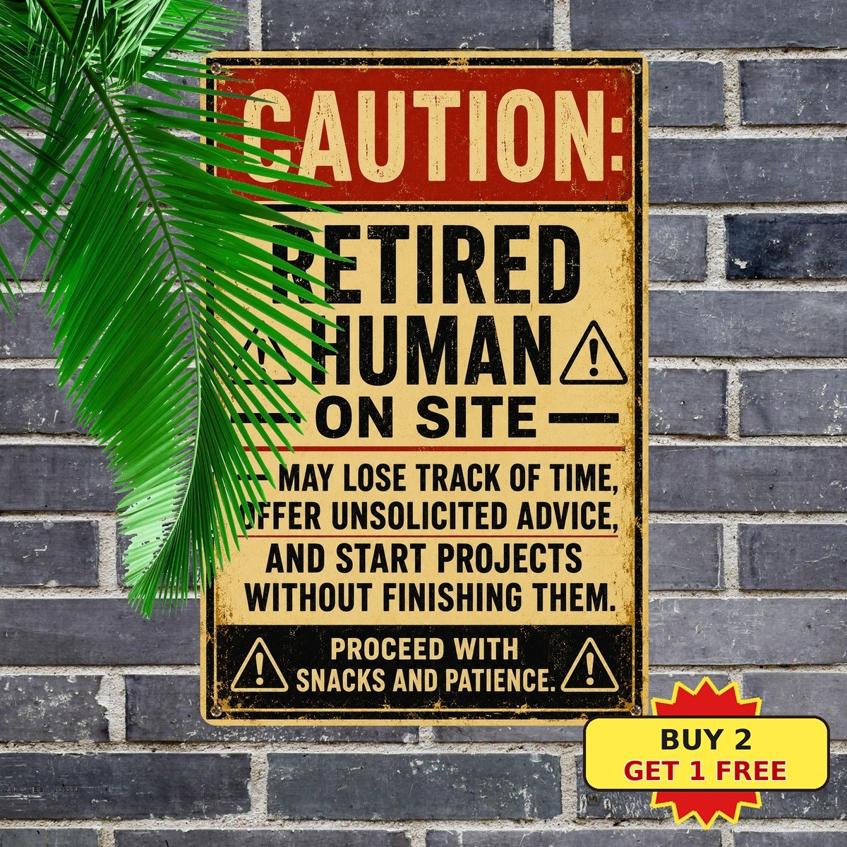 Retired Person On Premises Casual Retirement Humor Metal Tin Sign
