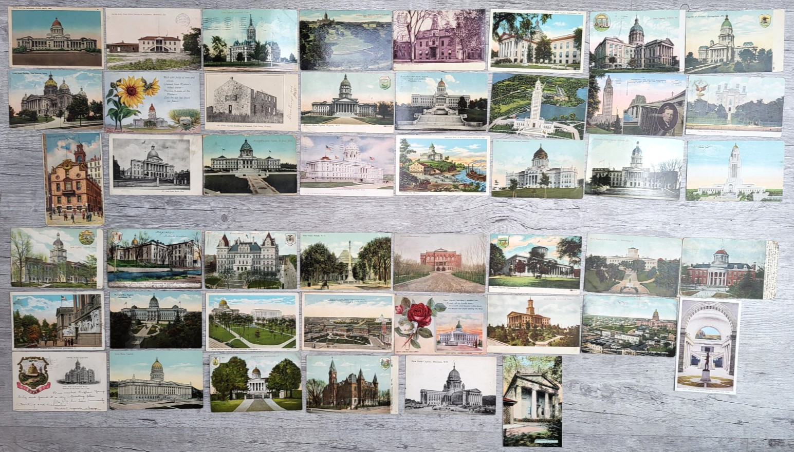 Early 1900's Mixed Lot of 46 Antique Postcards State Capitols of Various States Early 1900's Mixed Lot of 46 Antique Postcards State Capitols of Various States