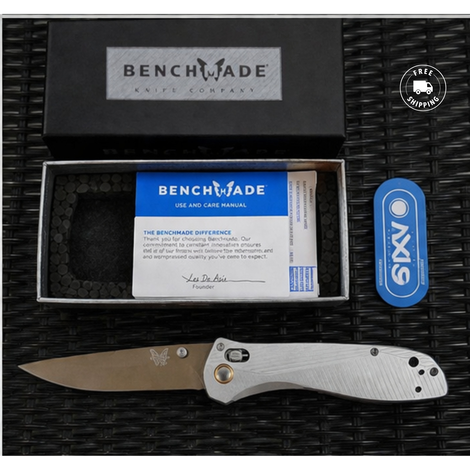 Benchmade 710 Folding Pocket Knife Silver Handle Axis Lock EDC