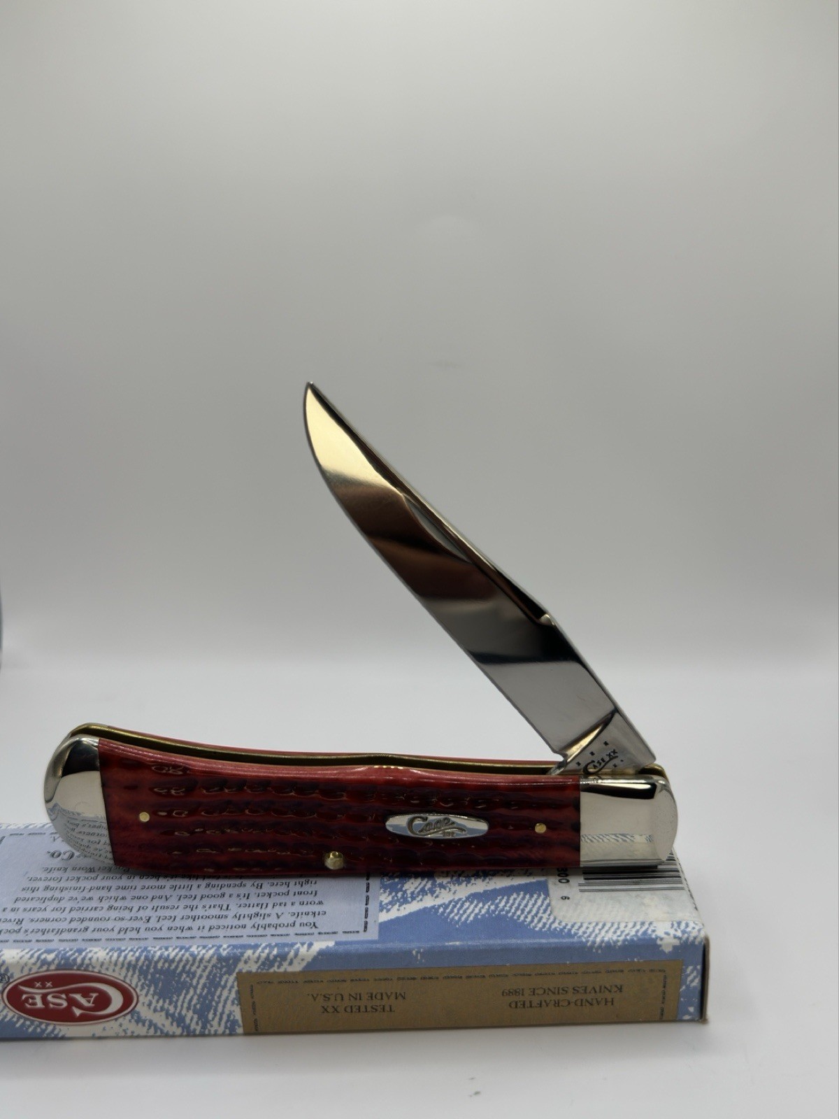 2014 Case XX TB61546 Pocket Worn Jigged Red Bone Backpocket SS Mint W/Box