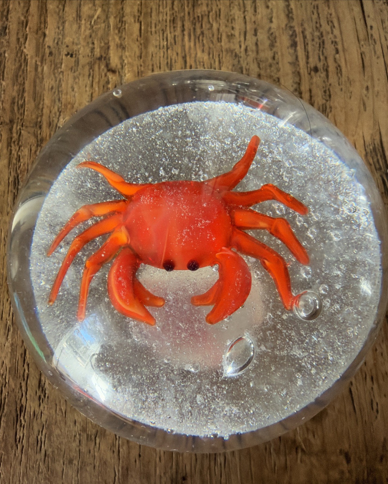 Vintage Dynasty Gallery CRAB Art Glass Paperweight Sealife Ocean