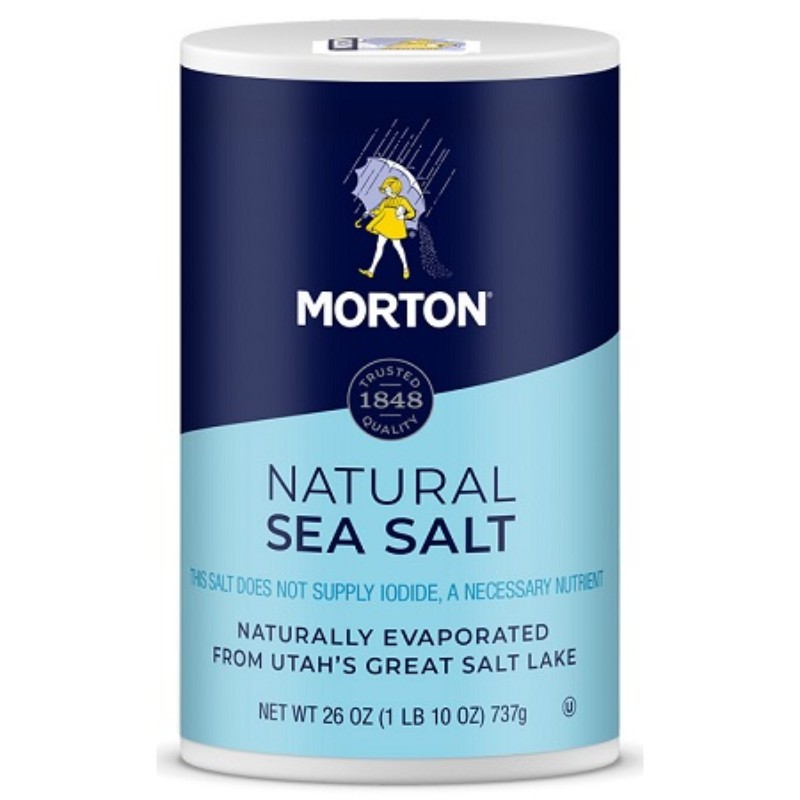 3x Morton Natural Sea Salt Spice Seasoning Cooking Kitchen Gourmet Flavor Lot 26