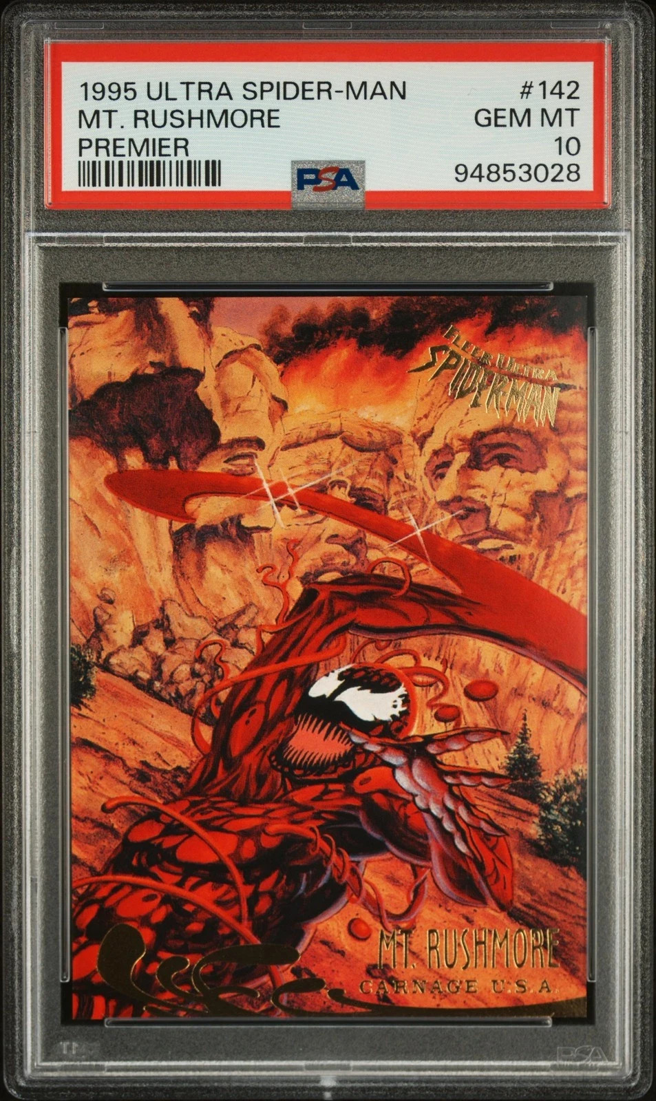 1995 ULTRA SPIDER-MAN PREMIERE #142 MT. RUSHMORE PSA 10 1995 ULTRA SPIDER-MAN PREMIERE #142 MT. RUSHMORE PSA 10