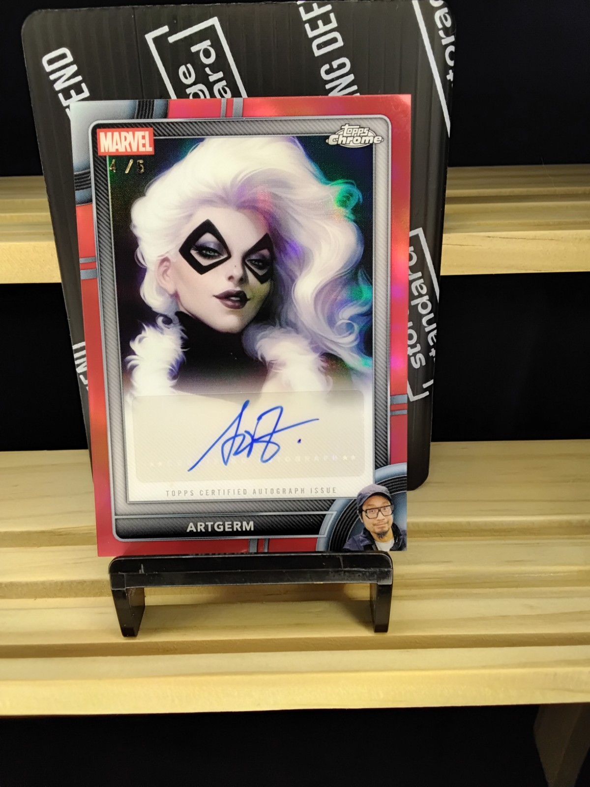 Topps 2026 Chrome Marvel Artgerm Signed Black Cat #1 Variant AA-AG 4/5 Omega Topps 2026 Chrome Marvel Artgerm Signed Black Cat #1 Variant AA-AG 4/5 Omega