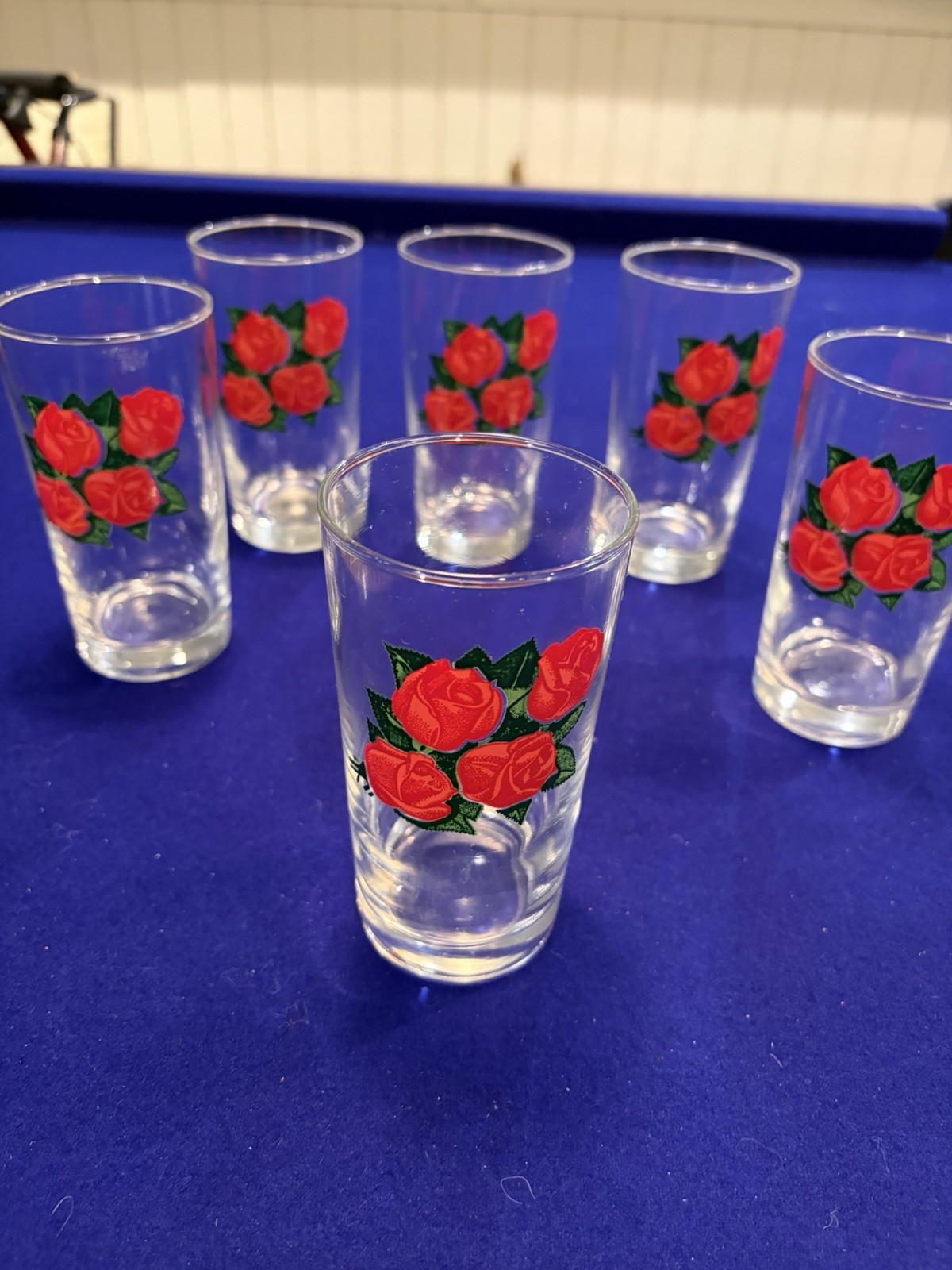6 Vintage Libbey - 4 Roses Drinking Glasses - 8oz