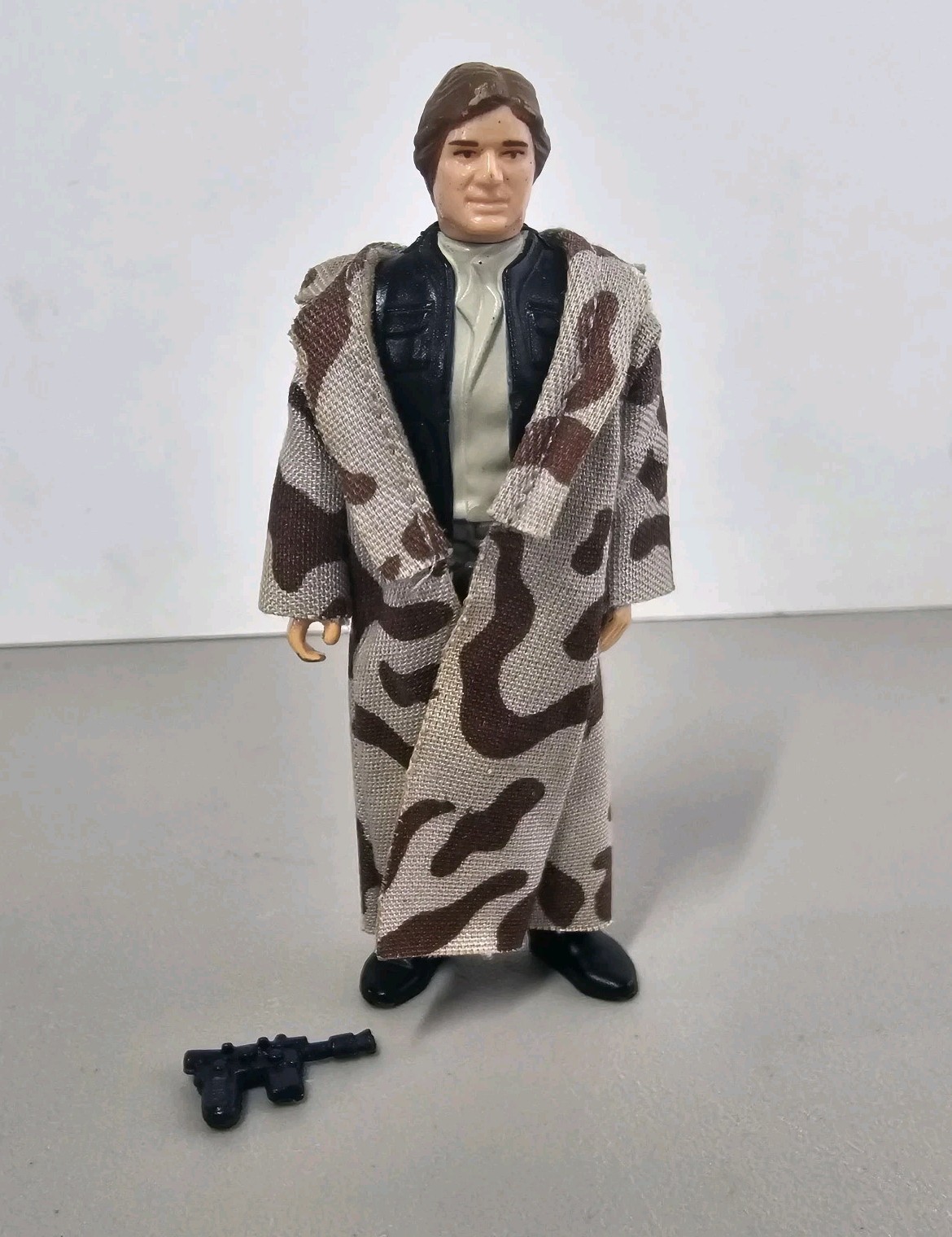 Vintage Star Wars Kenner Han Solo Endor Trench Coat Figure Blaster Vintage Star Wars Kenner Han Solo Endor Trench Coat Figure Blaster