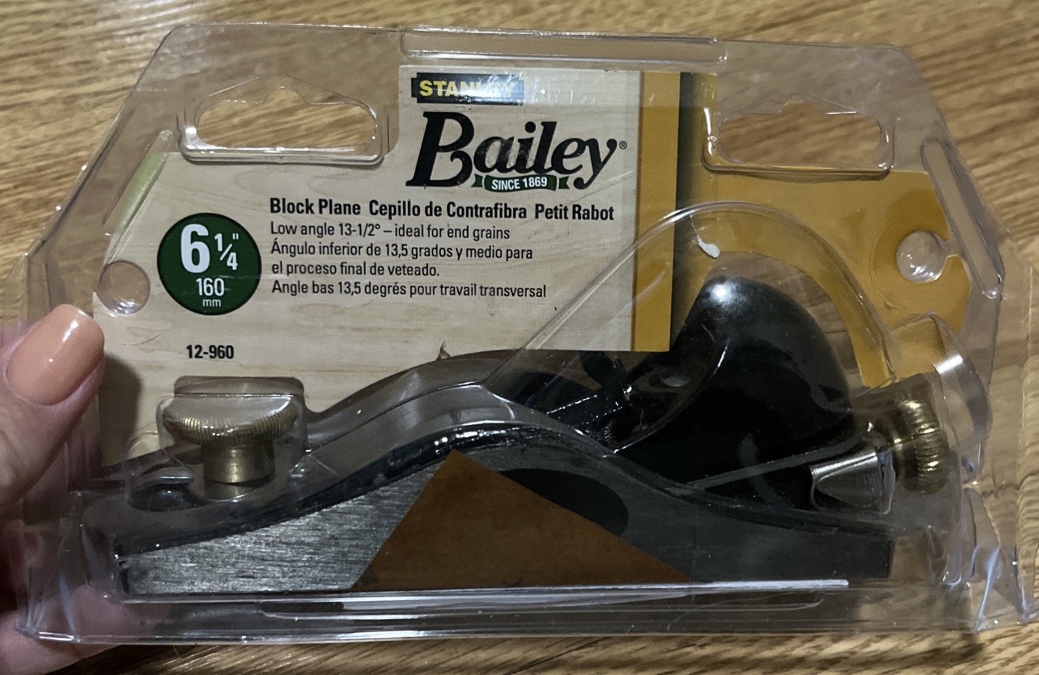 NEW Stanley Bailey 13.5° Low Angle Block Plane No. 12-960, 6 1/4”L, Adj. Mouth NEW Stanley Bailey 13.5° Low Angle Block Plane No. 12-960, 6 1/4”L, Adj. Mouth