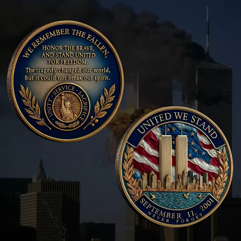 September 11th Challenge Coin Commemorative History Collectable Remember 1-pc