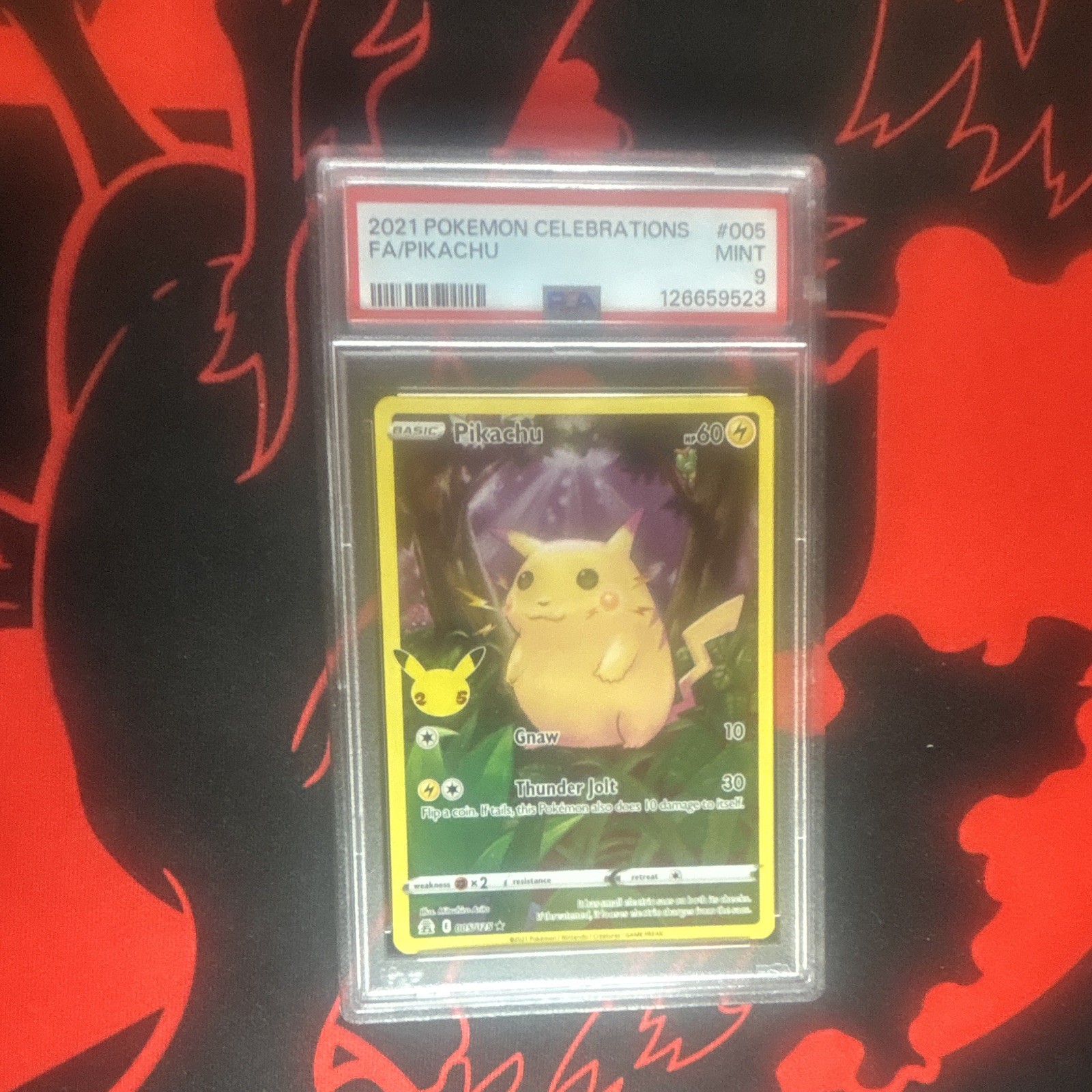 Pokémon 2021 Celebrations Full Art Pikachu #005 PSA 9 English Trading Card