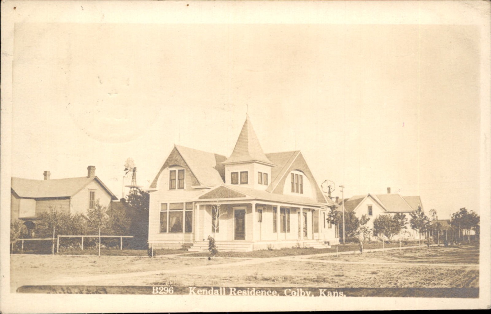 Colby Kansas KS Kendall Residence c1910s Real Photo Vintage Postcard bhn