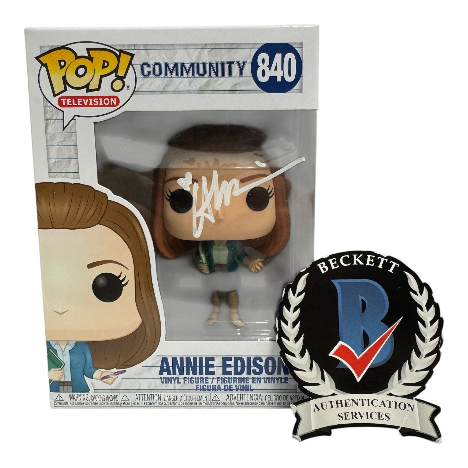 Alison Brie Signed Autograph Community Funko Pop 840 Beckett BAS Annie Edison