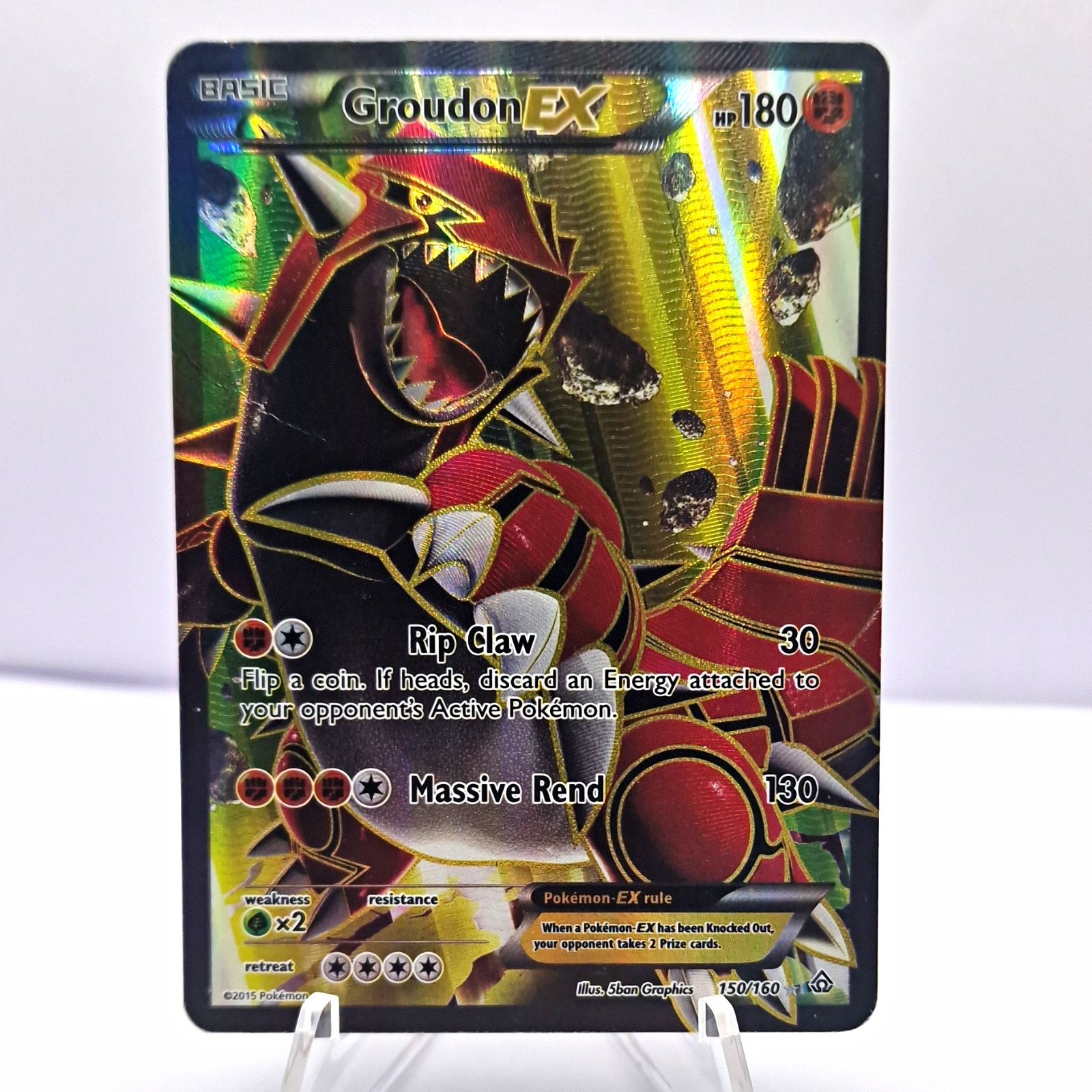 Pokémon TCG Groudon EX Primal Clash 150/160 Ultra Rare Full Art Holo ENG 2015