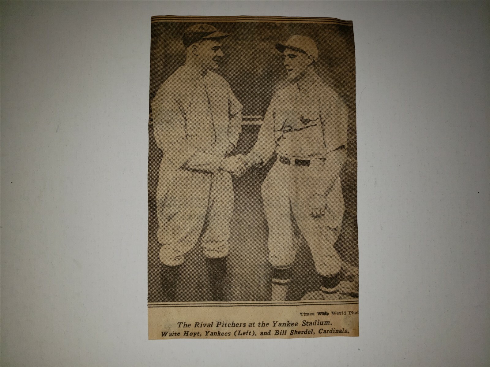 Waite Hoyt Bill Sherdel Yankees Cardinals 1928 World Series Panel Waite Hoyt Bill Sherdel Yankees Cardinals 1928 World Series Panel